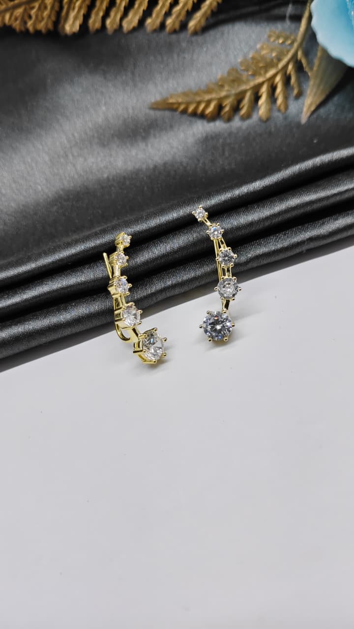 925 Silver Gold Colour 5 Round Design Ear Cuff/Bluetooth