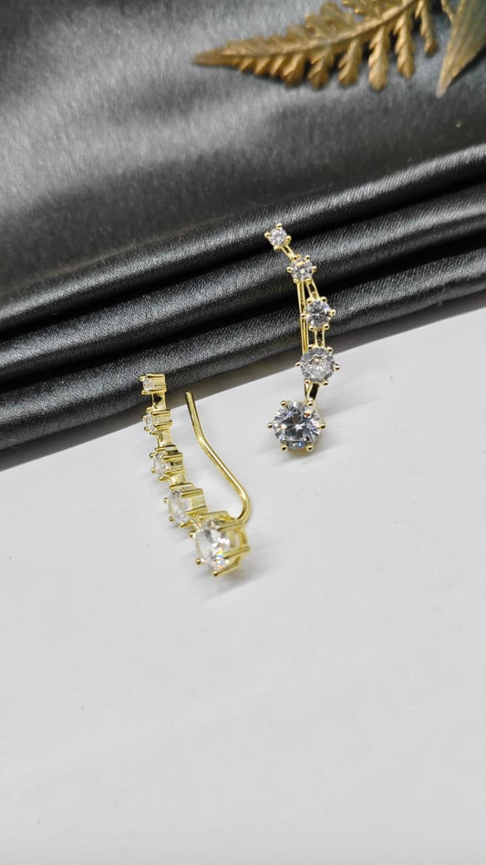 925 Silver Gold Colour 5 Round Design Ear Cuff/Bluetooth