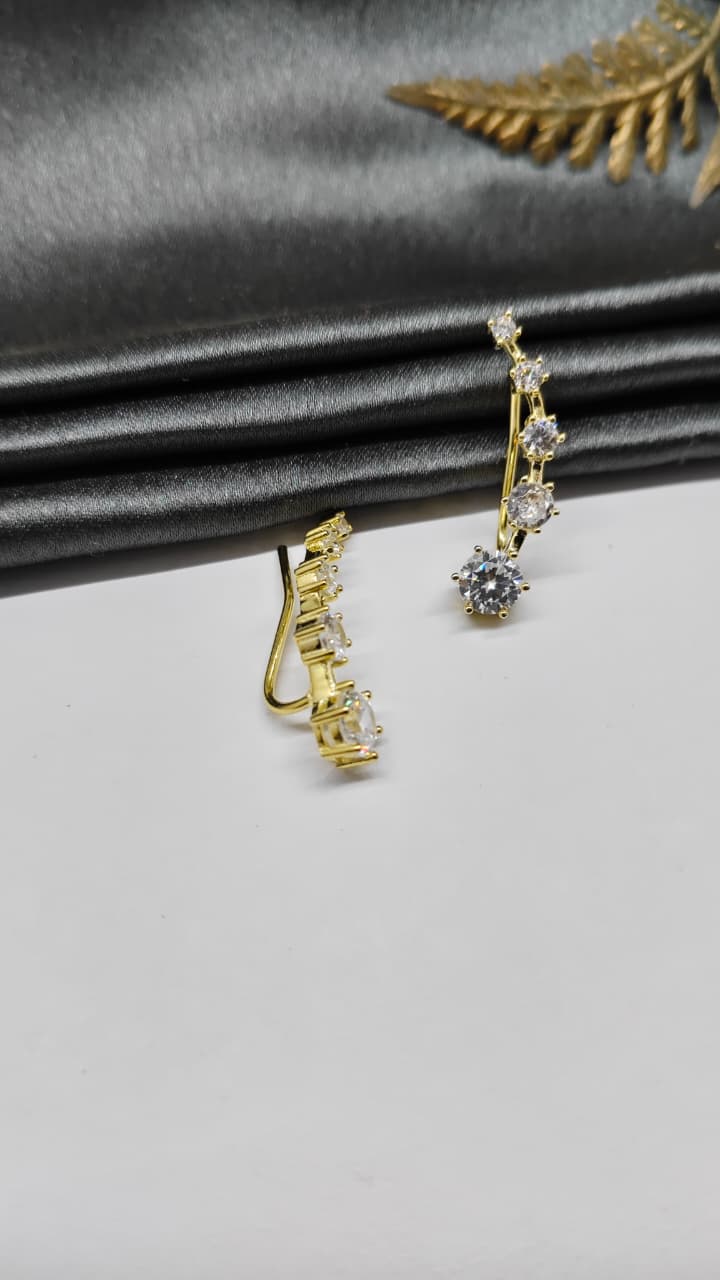 925 Silver Gold Colour 5 Round Design Ear Cuff/Bluetooth