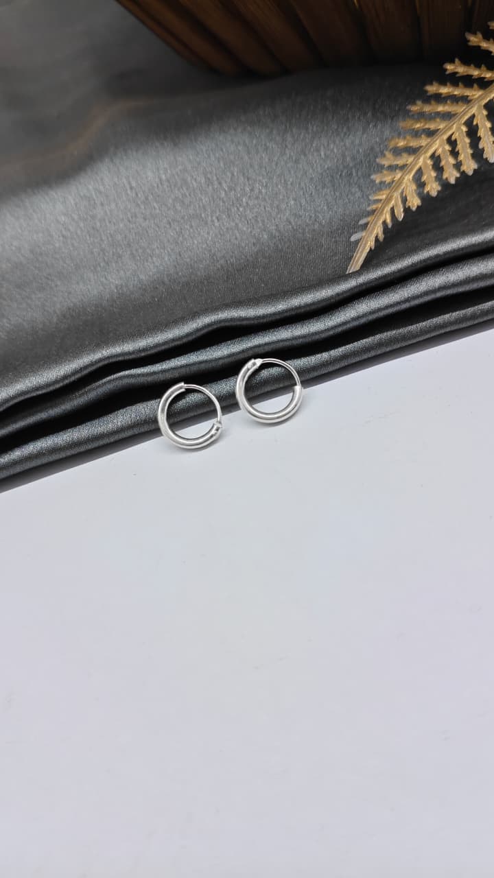 925 Silver Regular Colour Small Size Plain Design Balli / Earrings