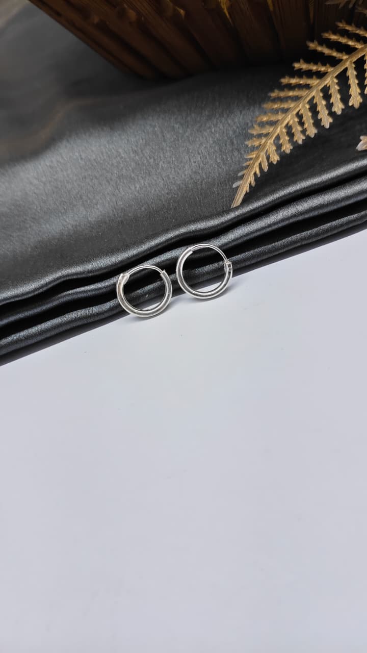 925 Silver Regular Colour Medium Size Plain Design Balli / Earrings
