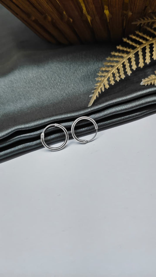 925 Silver Regular Colour Large Size Plain Design Balli / Earrings