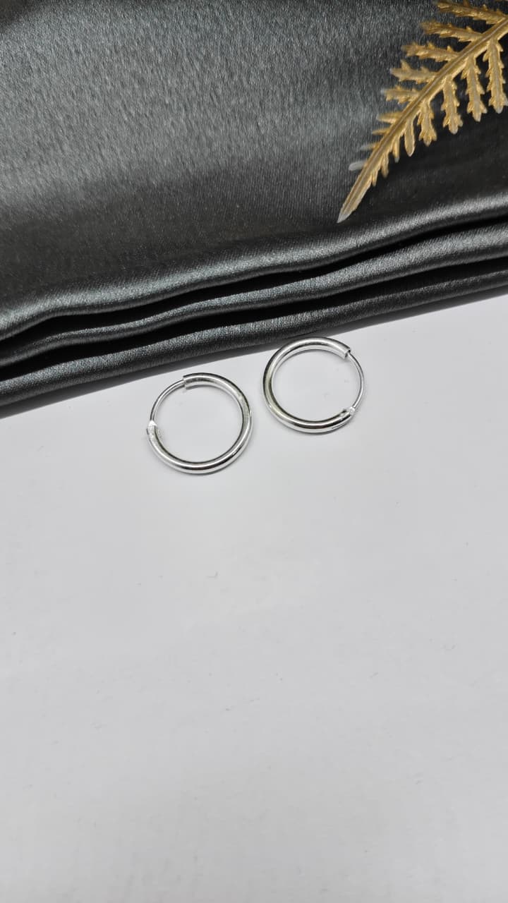 925 Silver Regular Colour Large Size Plain Design Balli / Earrings