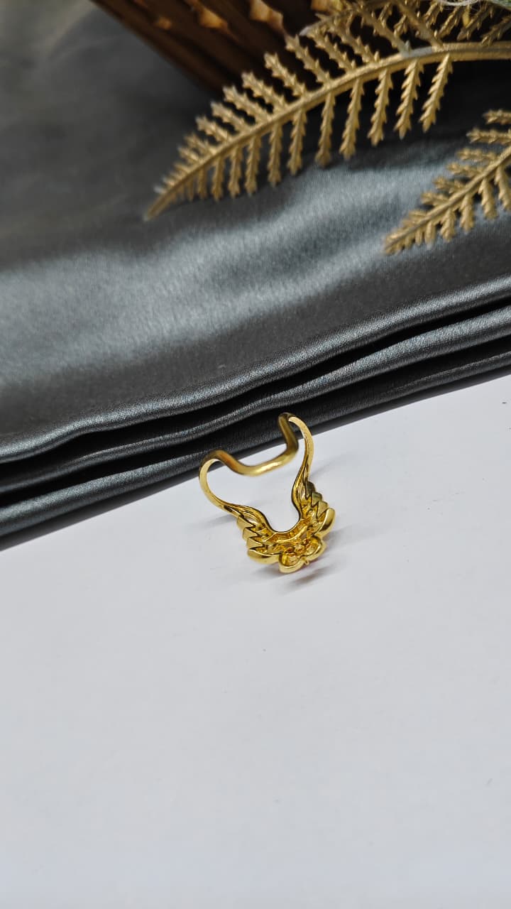 925 Silver Gold Colour Red / White Stone Design Vanki Hand Ring